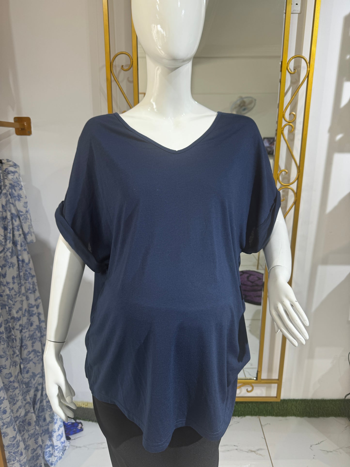 Navy V-Neck Maternity T-Shirt