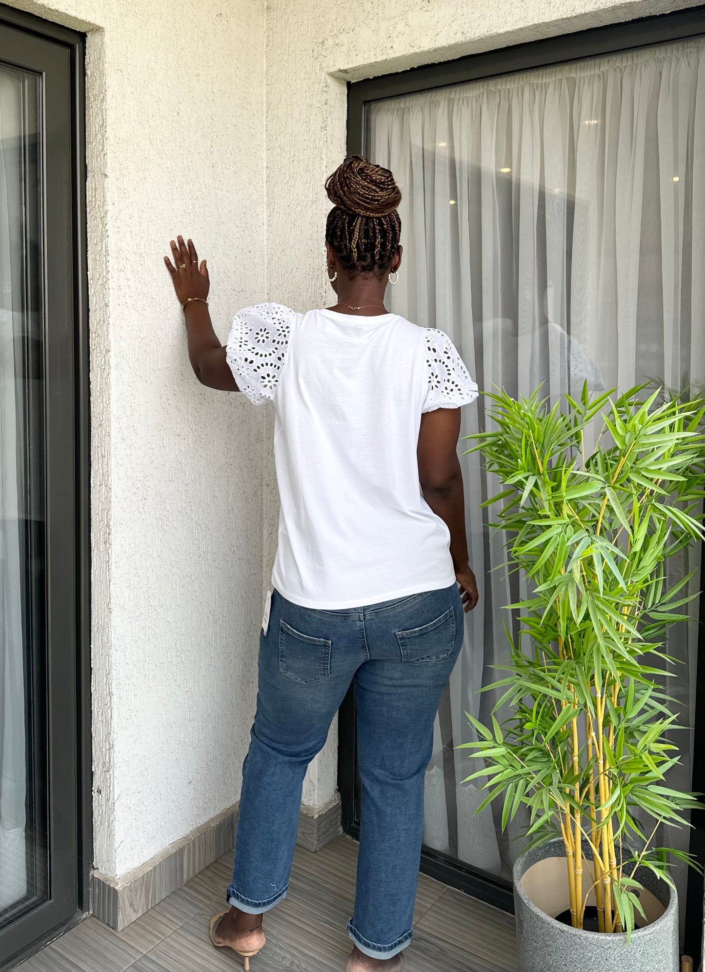 Overbump Distressed Maternity Mom Blue Jeans