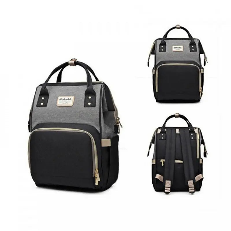 Dokoclub Black and Grey Diaper Backpack