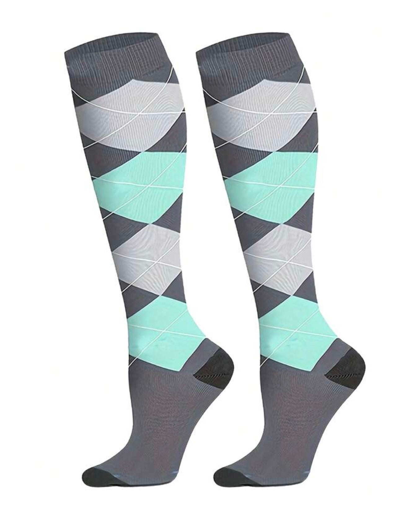 Check Print Full Compression Socks