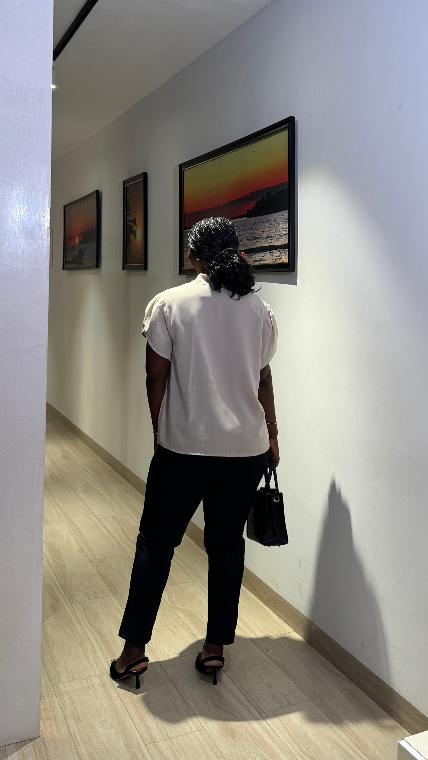 Neck Tie Nude Smock Maternity Top For Your Bump