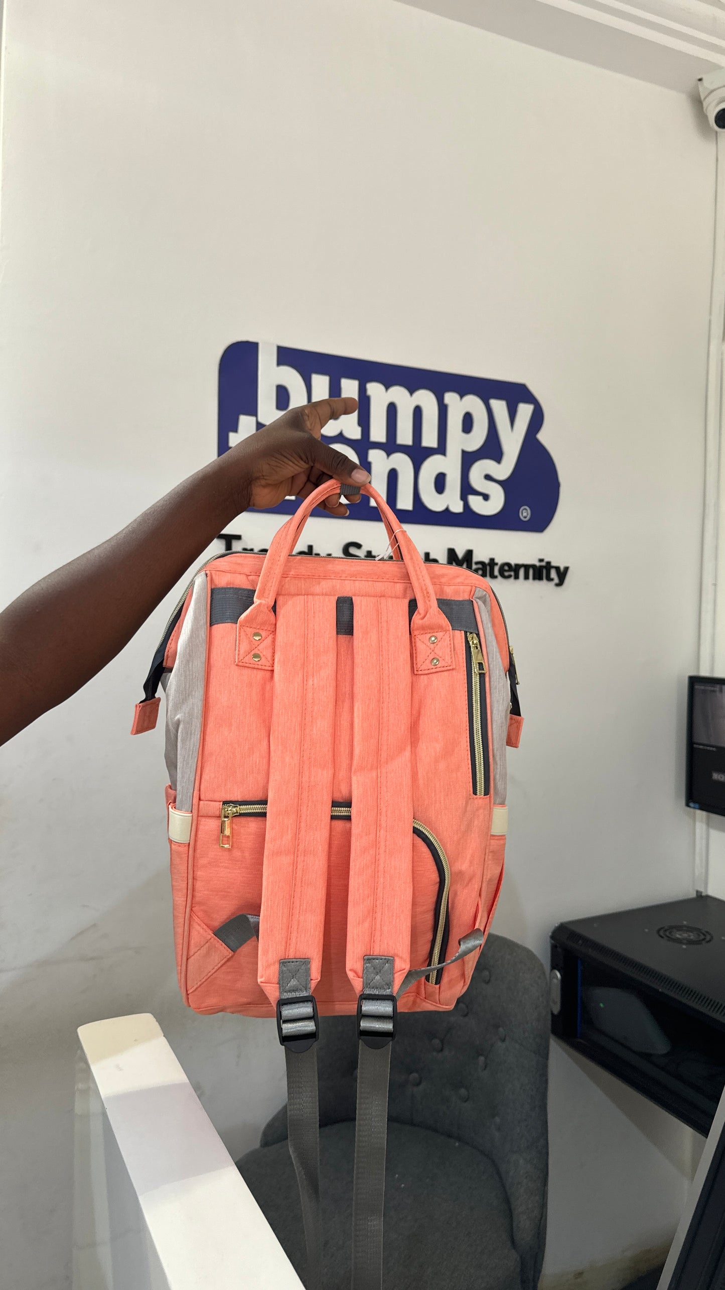 Tim Qi Orange Diaper Backpack
