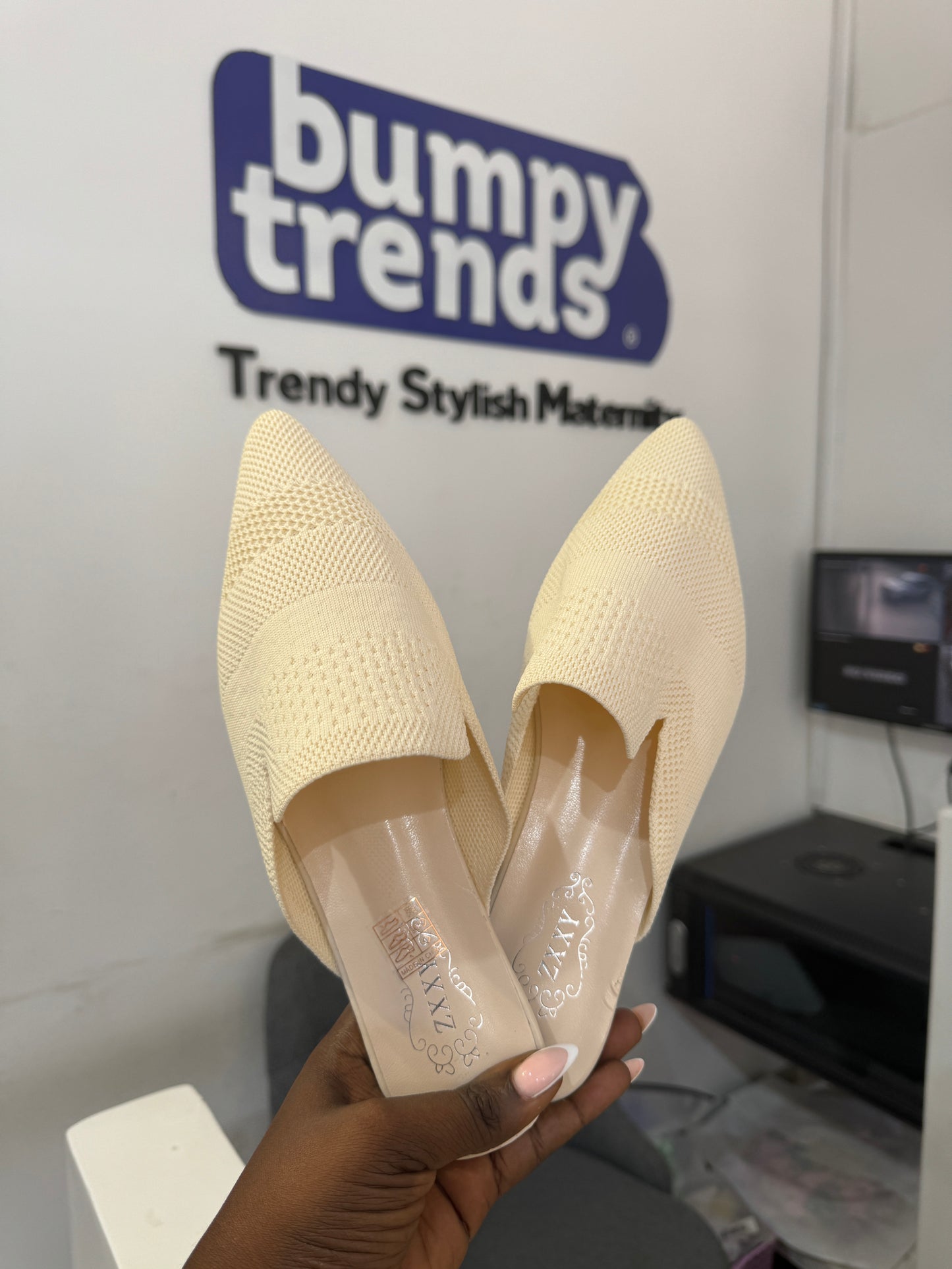 Nude Soft Weave Mule Slides