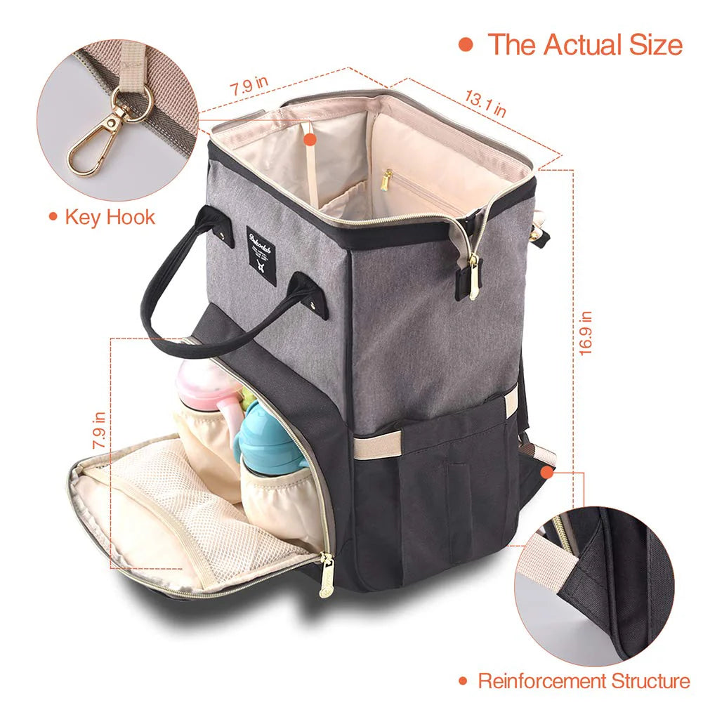 Dokoclub Black and Grey Diaper Backpack