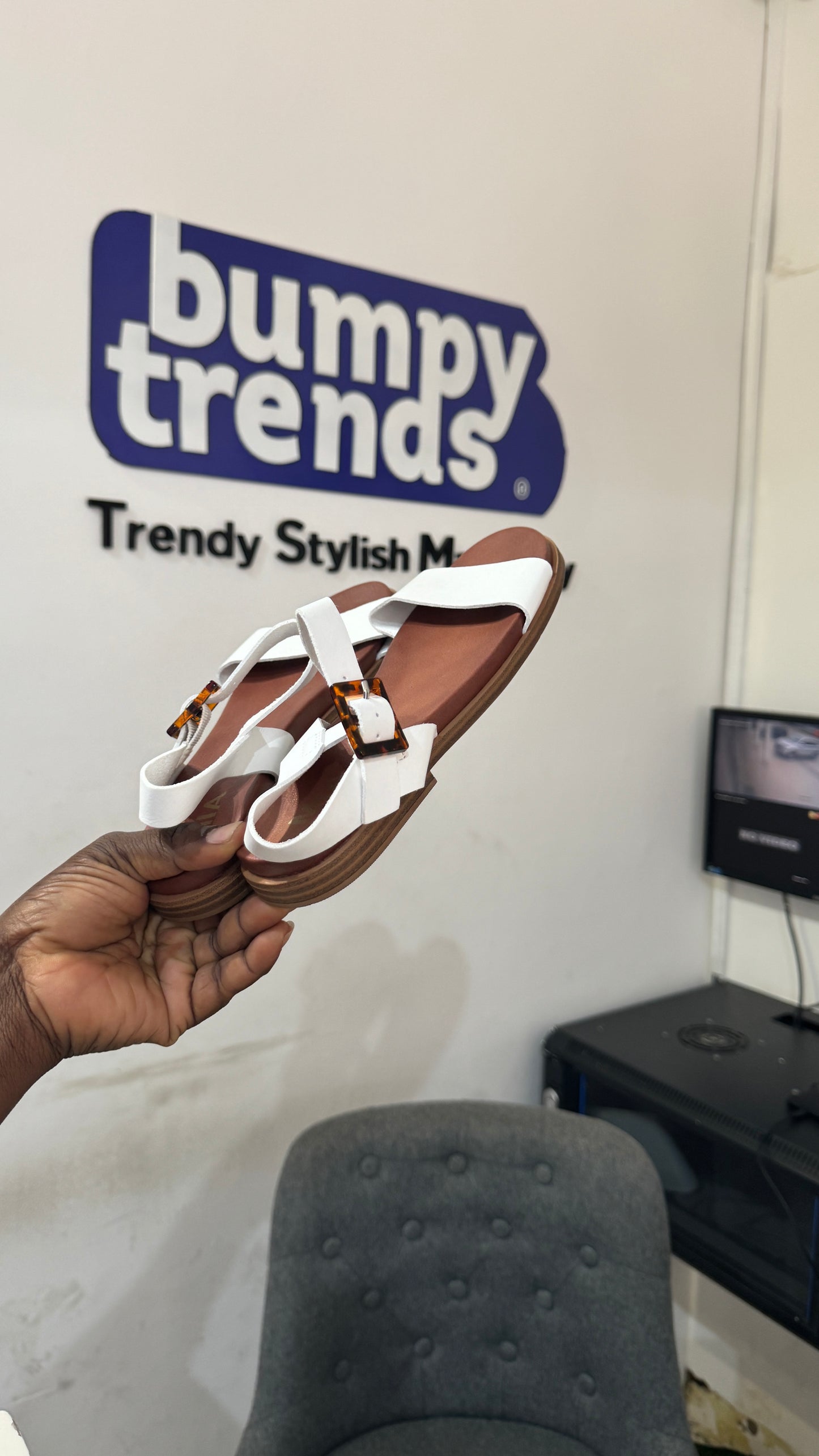 White Strap Adjustable Closures Sandals