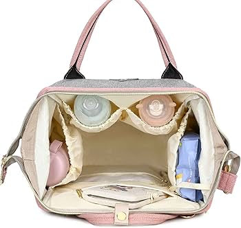 Dokoclub Peach and Grey Diaper Backpack