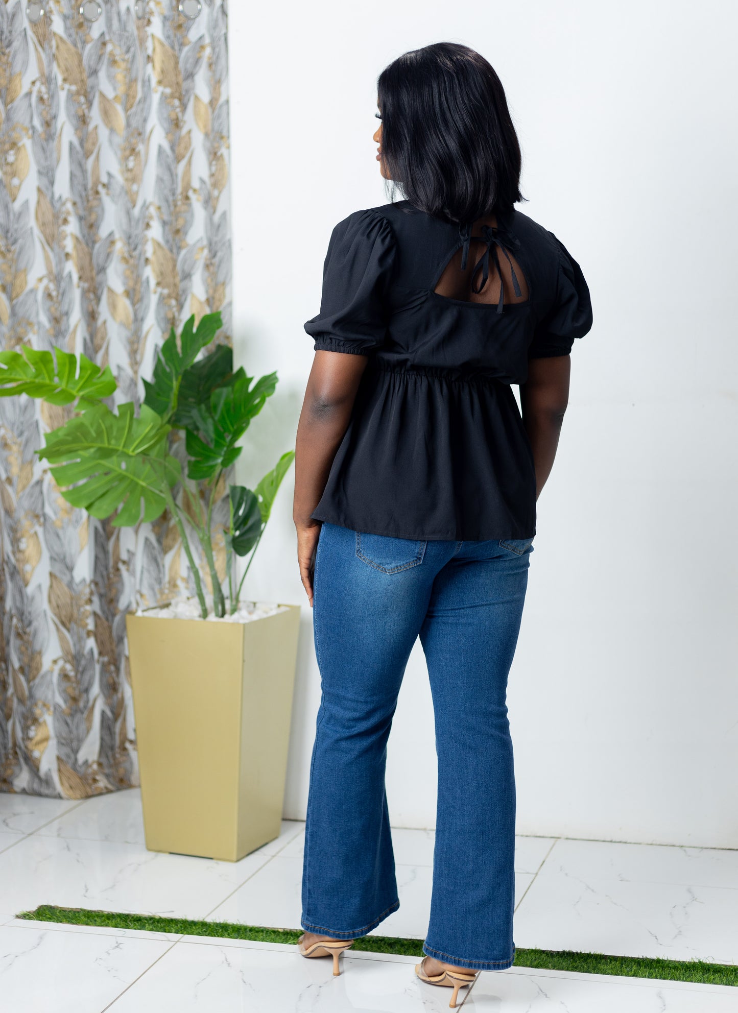 Maternity Tie Back Peplum Top