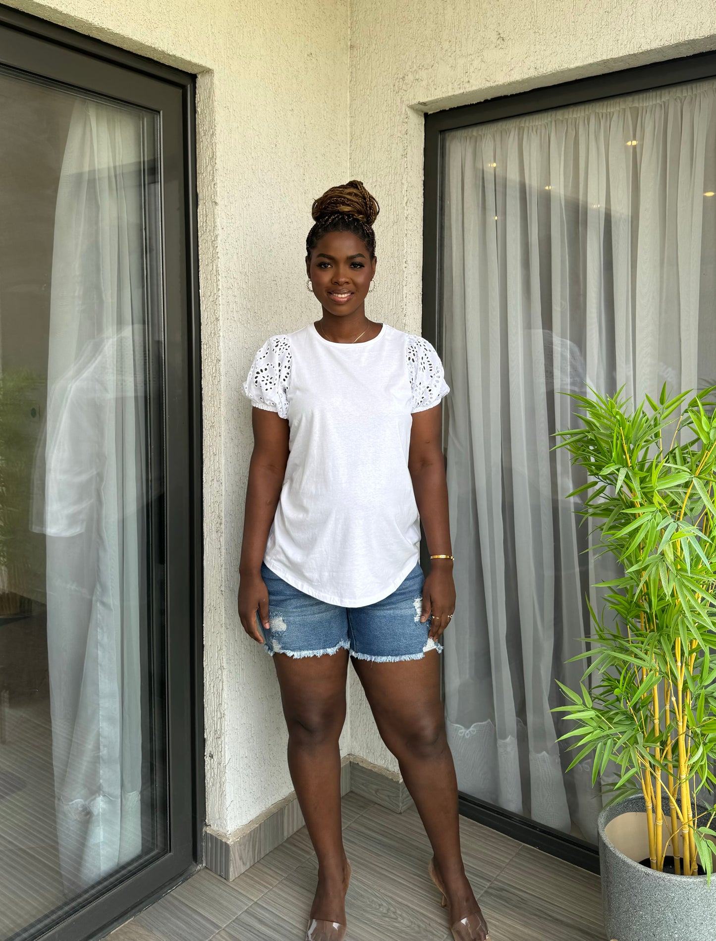 Raw Hem Overbump Maternity Shorts