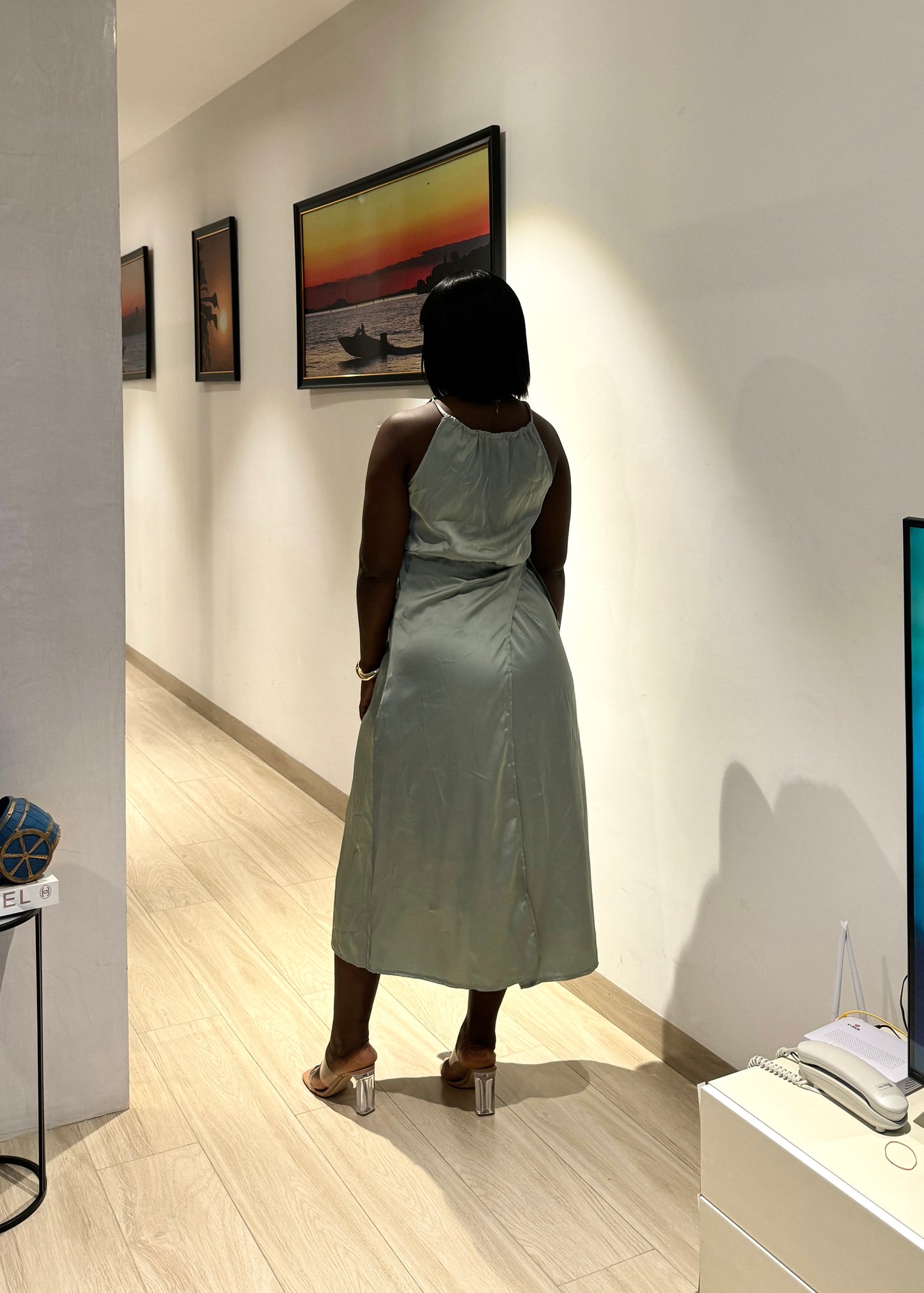 Maternity Closed Wrap Midi Dress