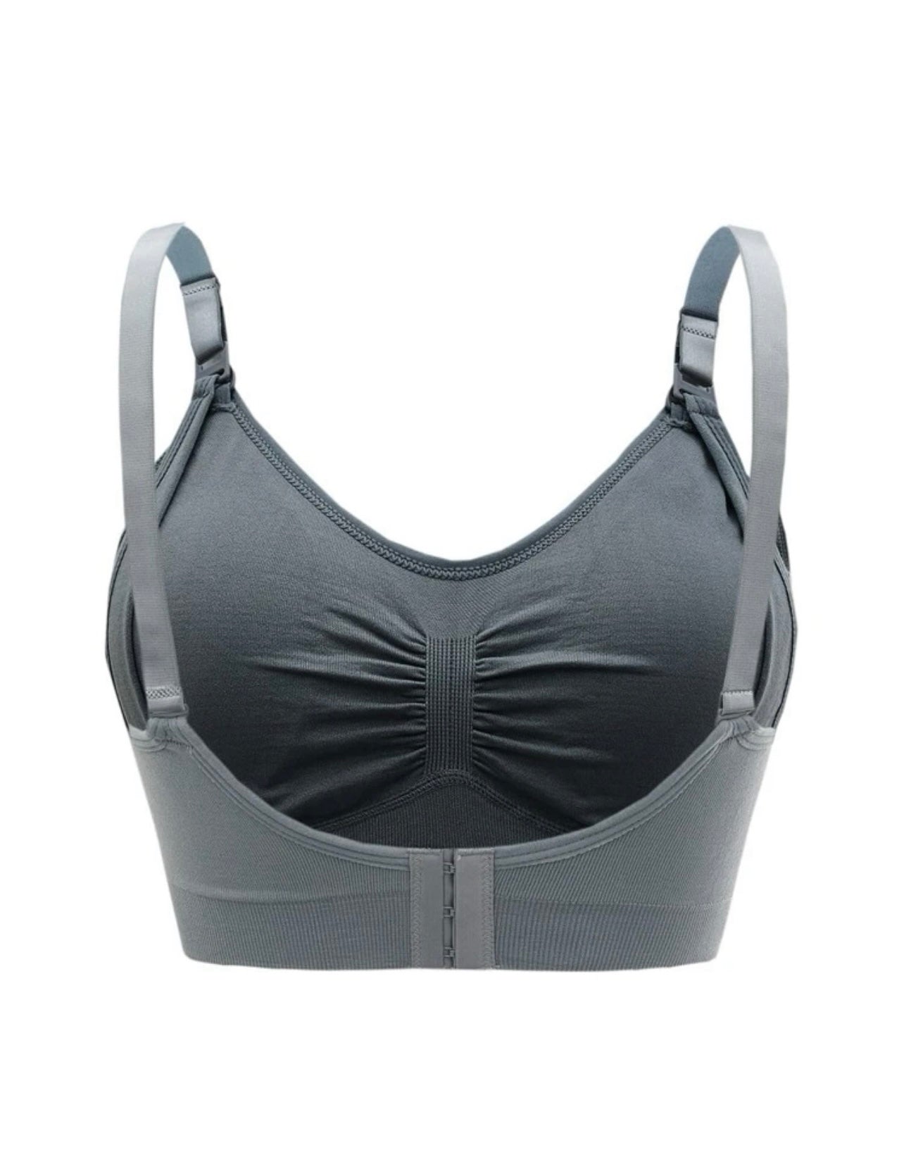 Grey Ruched Nursing Bra