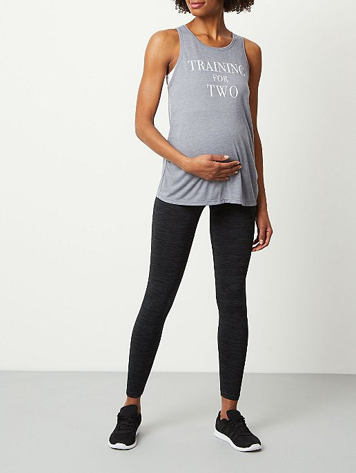 “Training for Two” Slogan Maternity Sports Vest Top