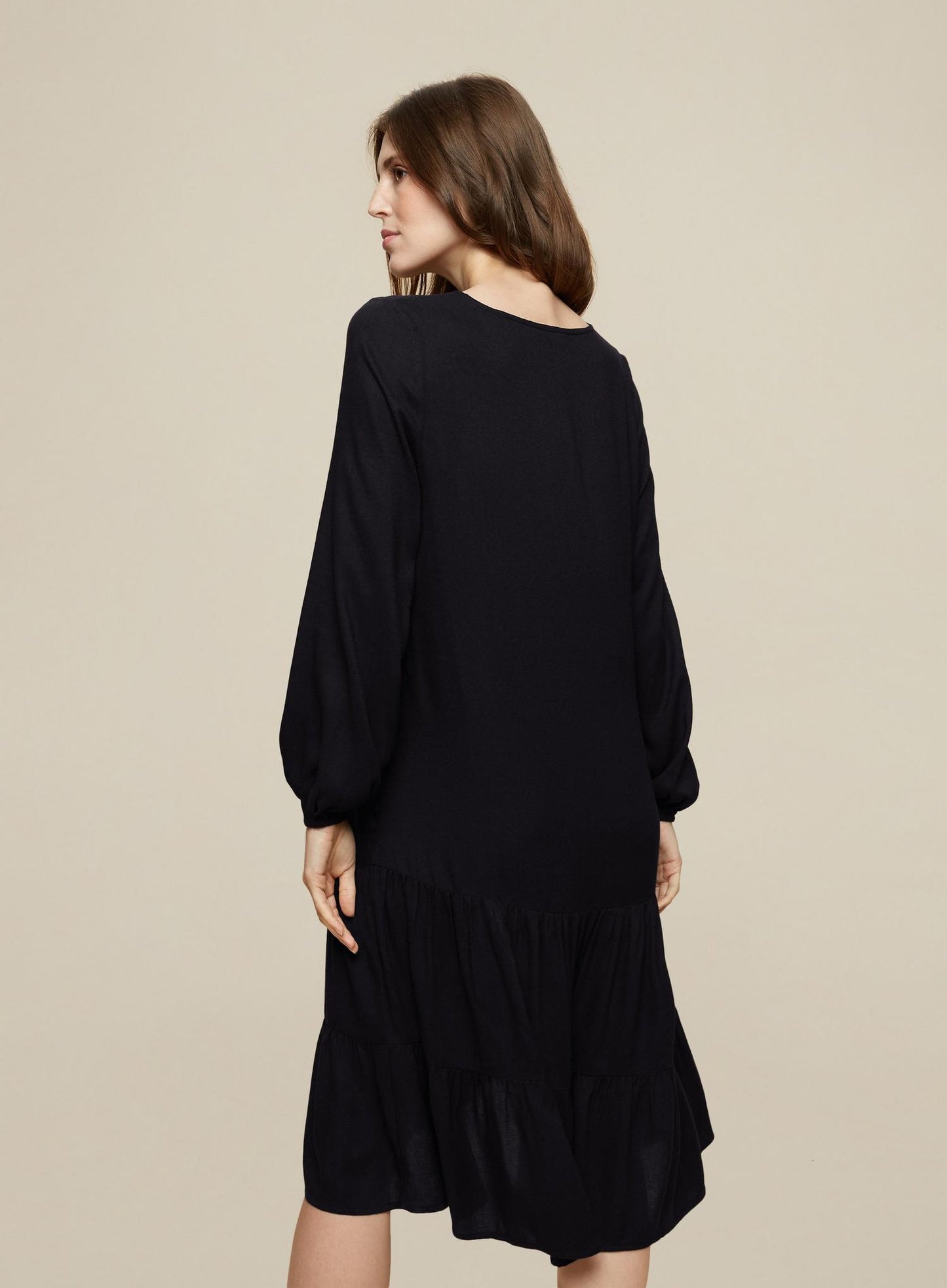 Black Long Sleeve Maternity Skater dress