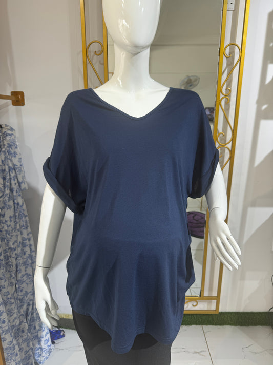 Navy V-Neck Maternity T-Shirt