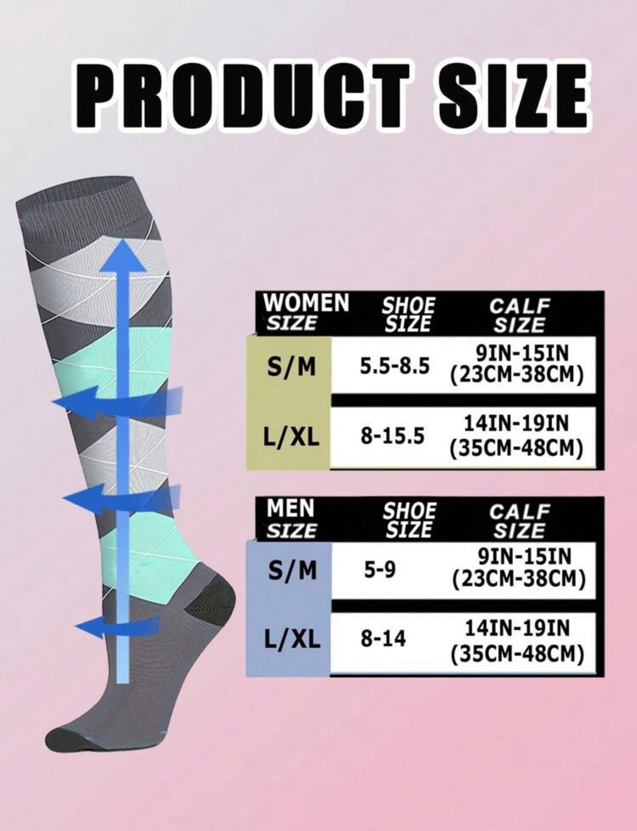 Check Print Full Compression Socks