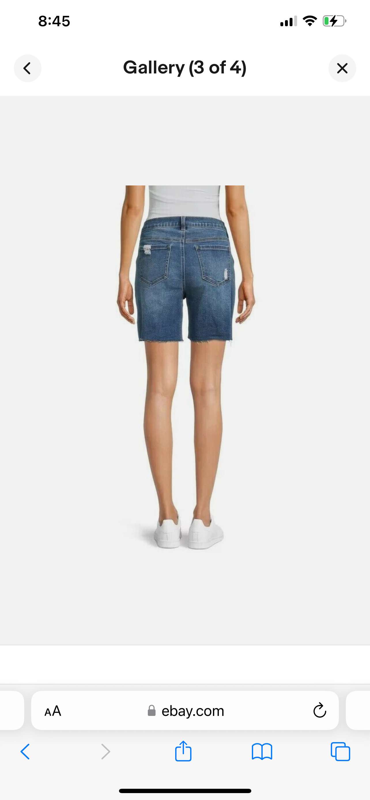 Stretch Side Panel Underbump Raw Hem Blue Shorts