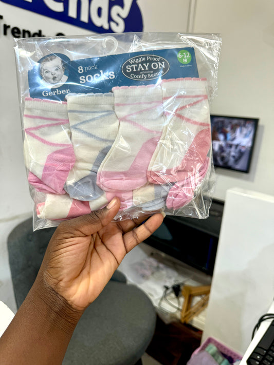 8 pack Girls Socks