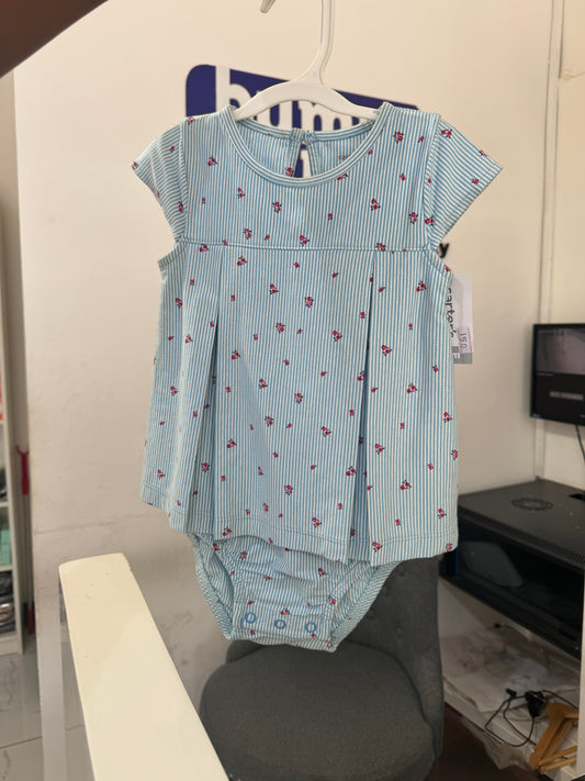 Carters Cherry Print Bodysuit Dress