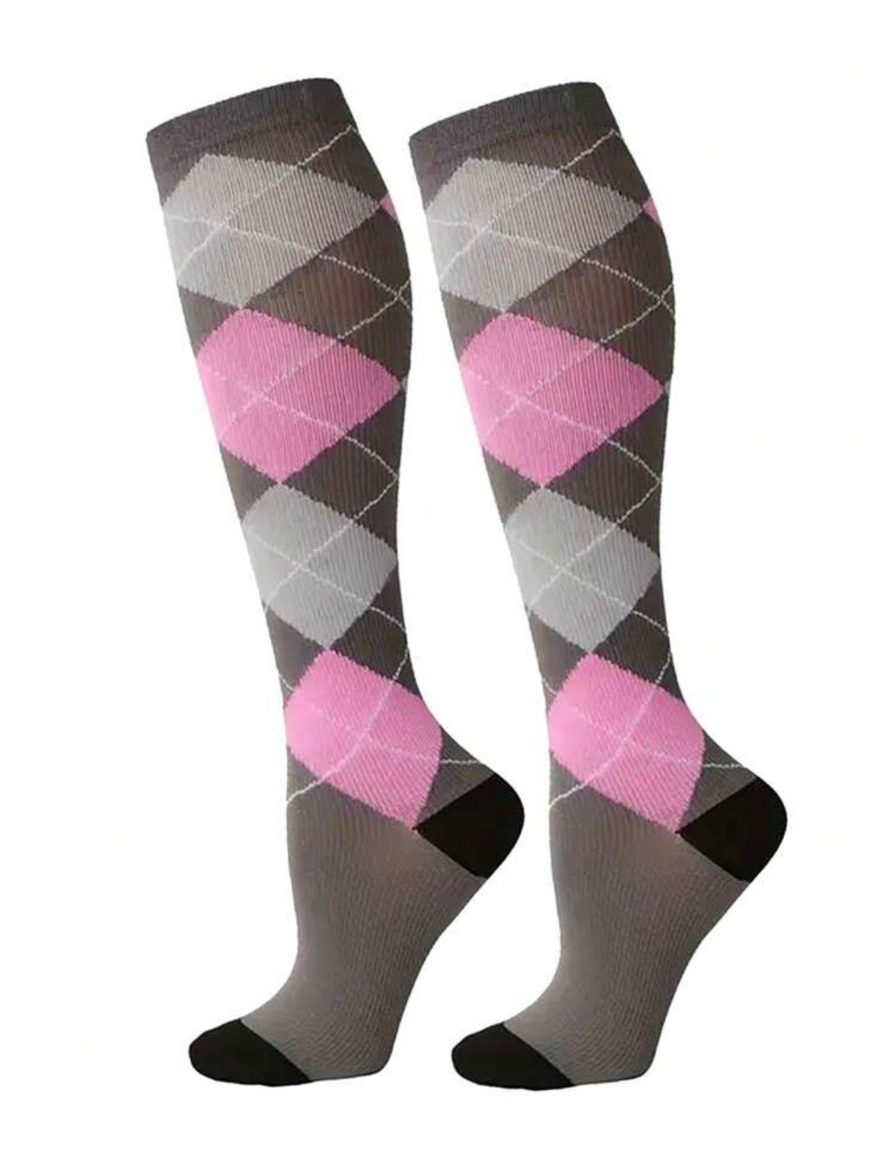Check Print Full Compression Socks