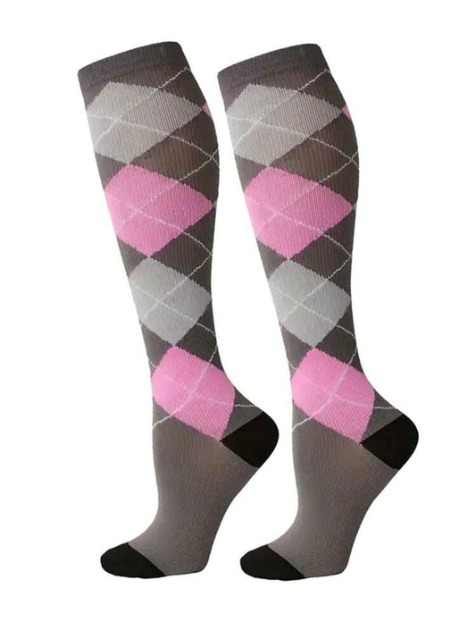 Check Print Full Compression Socks