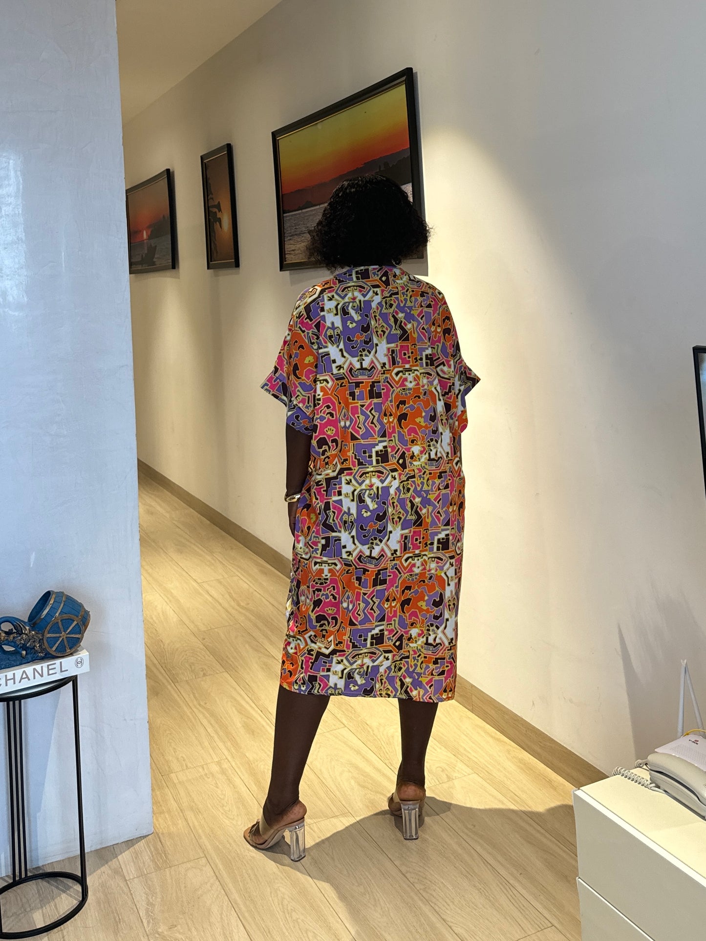 Maternity Twist Front Flower Print Kaftan