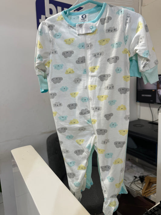 Gerber Cloud Print 2 pack Sleep& Play Suits