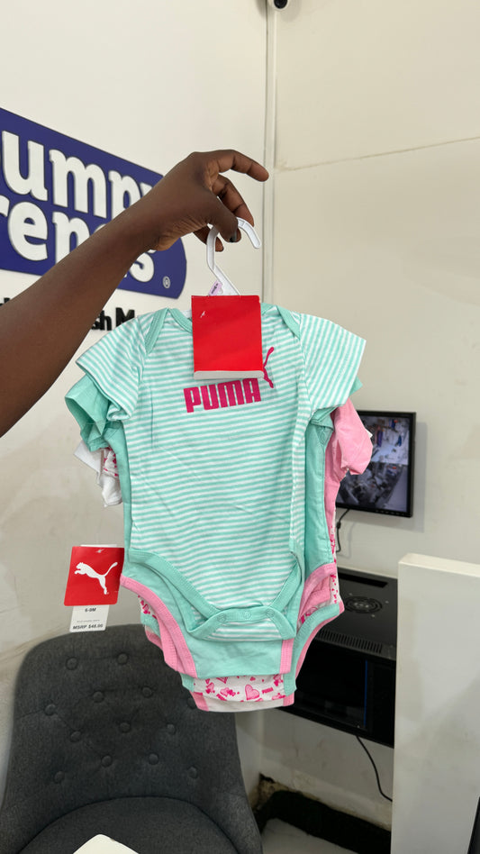Puma 5 pack Girls Bodysuit Set