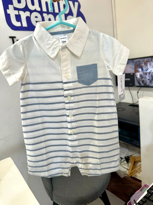 Carter’s Striped Buttoned Boys Bodysuit