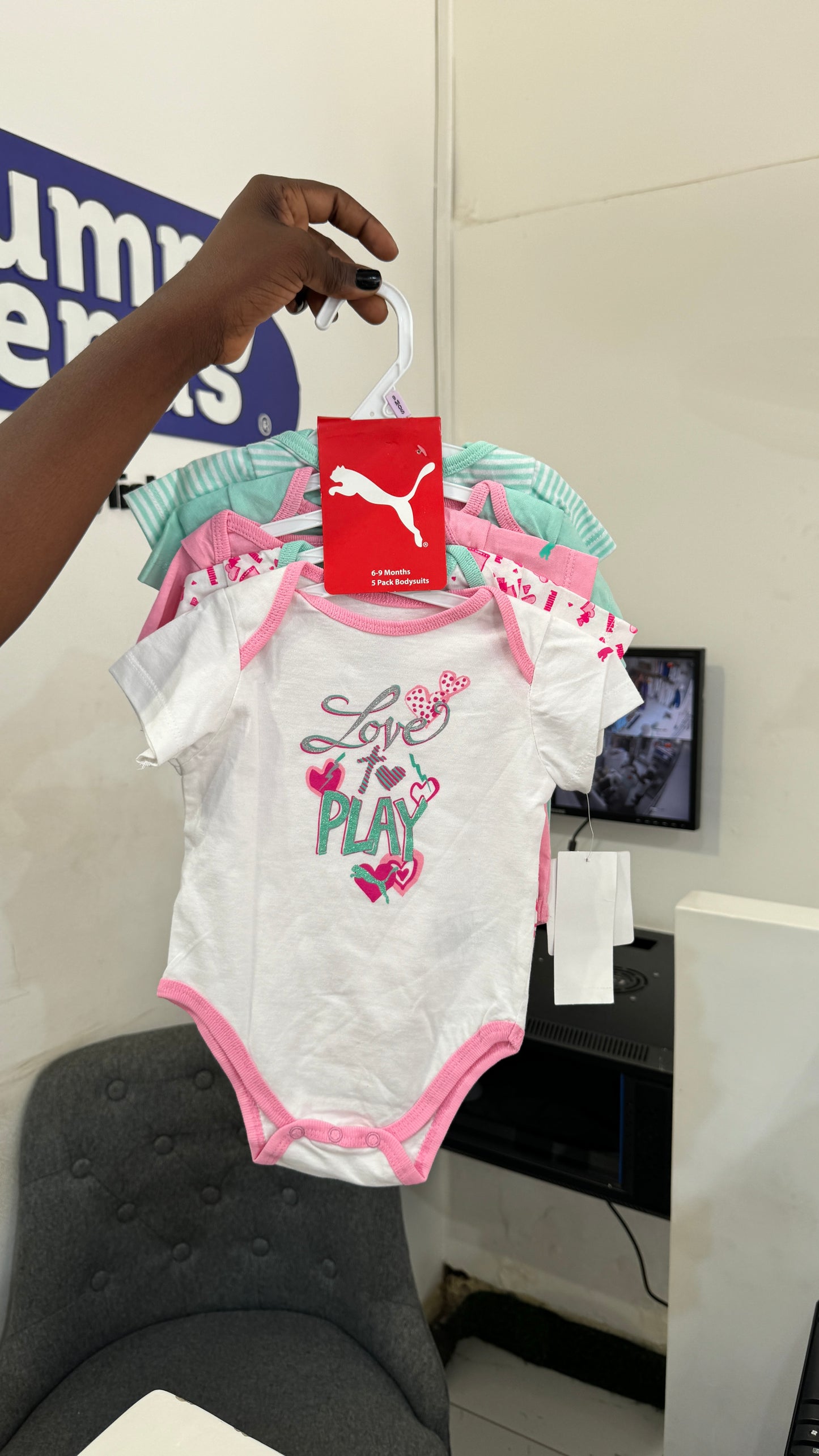 Puma 5 pack Girls Bodysuit Set