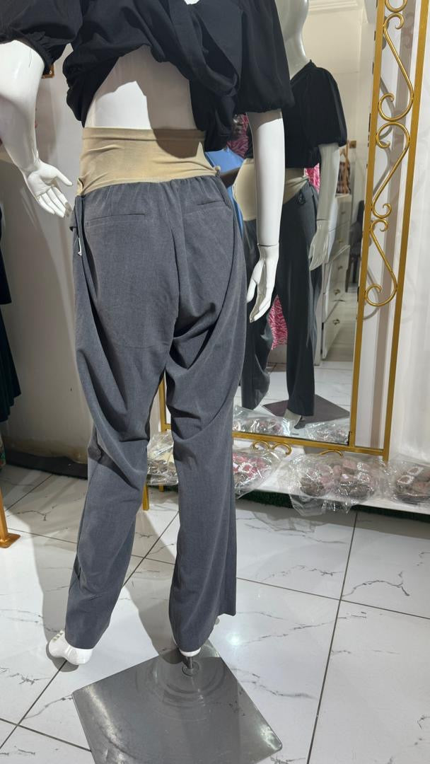 Grey Overbump Maternity Wide Leg Trousers