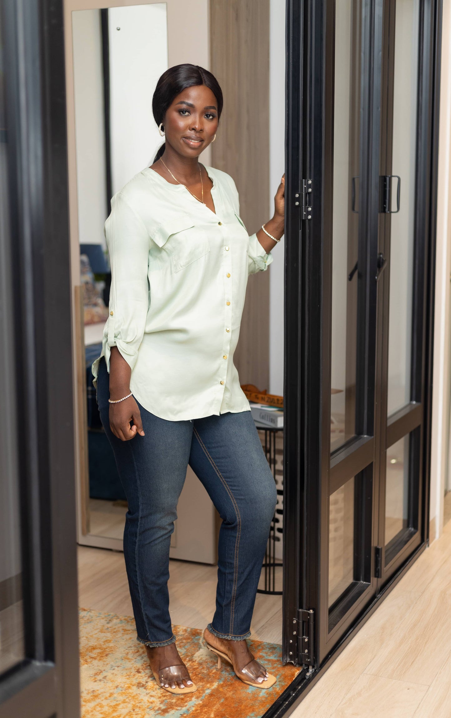 Mint Green Maternity/Nursing Shirt