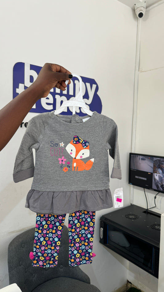 Baby Gear 2 in 1 Gray Top & Leggings Set