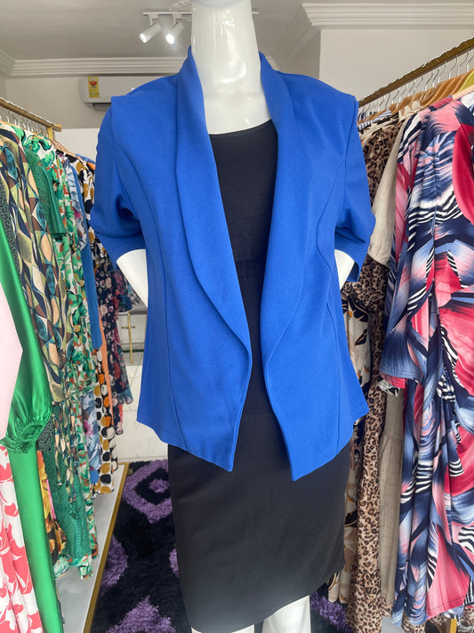 Royal Blue Draped Maternity Blazer