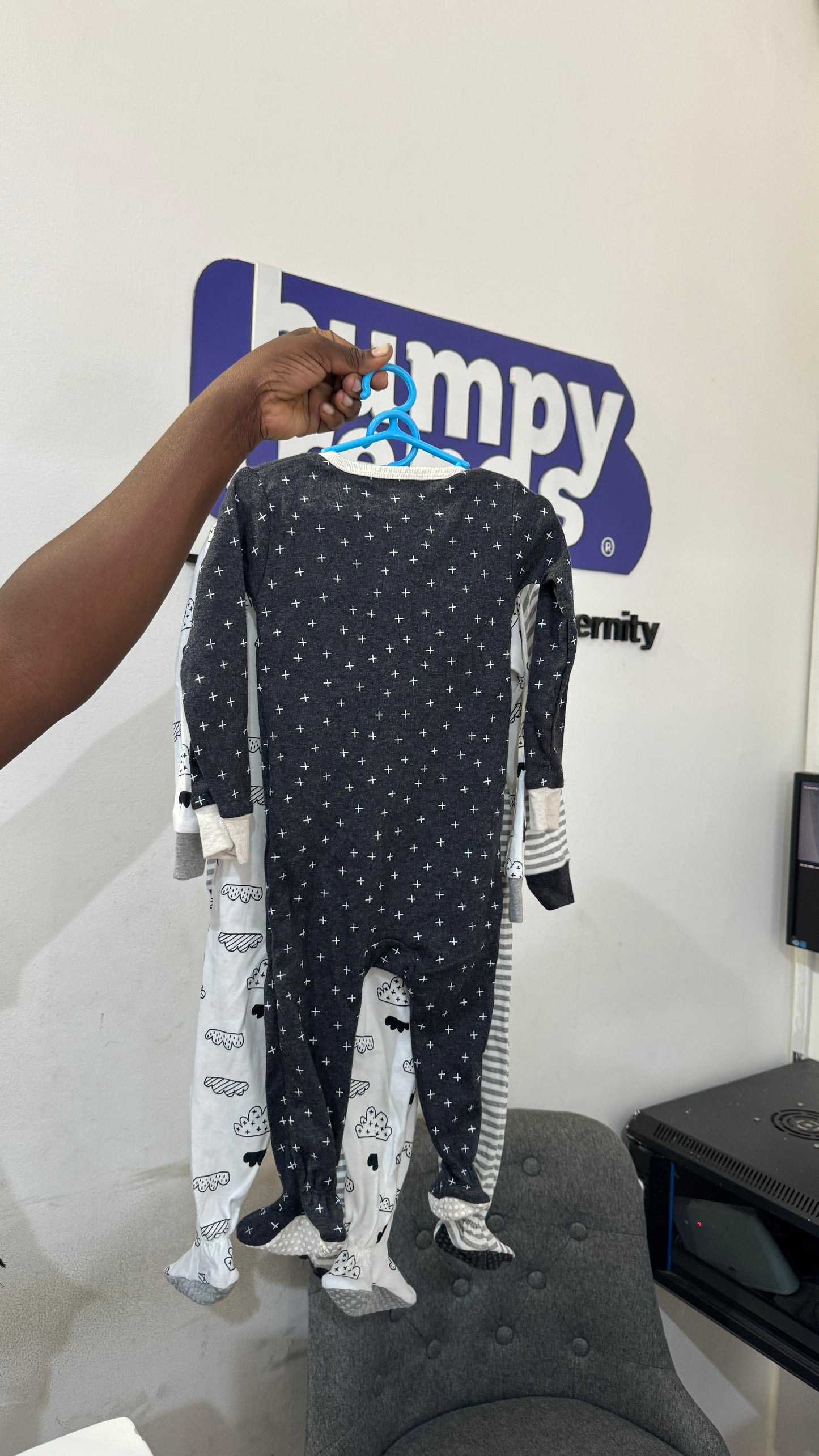 Cloud Print 3pc Sleepsuit Set