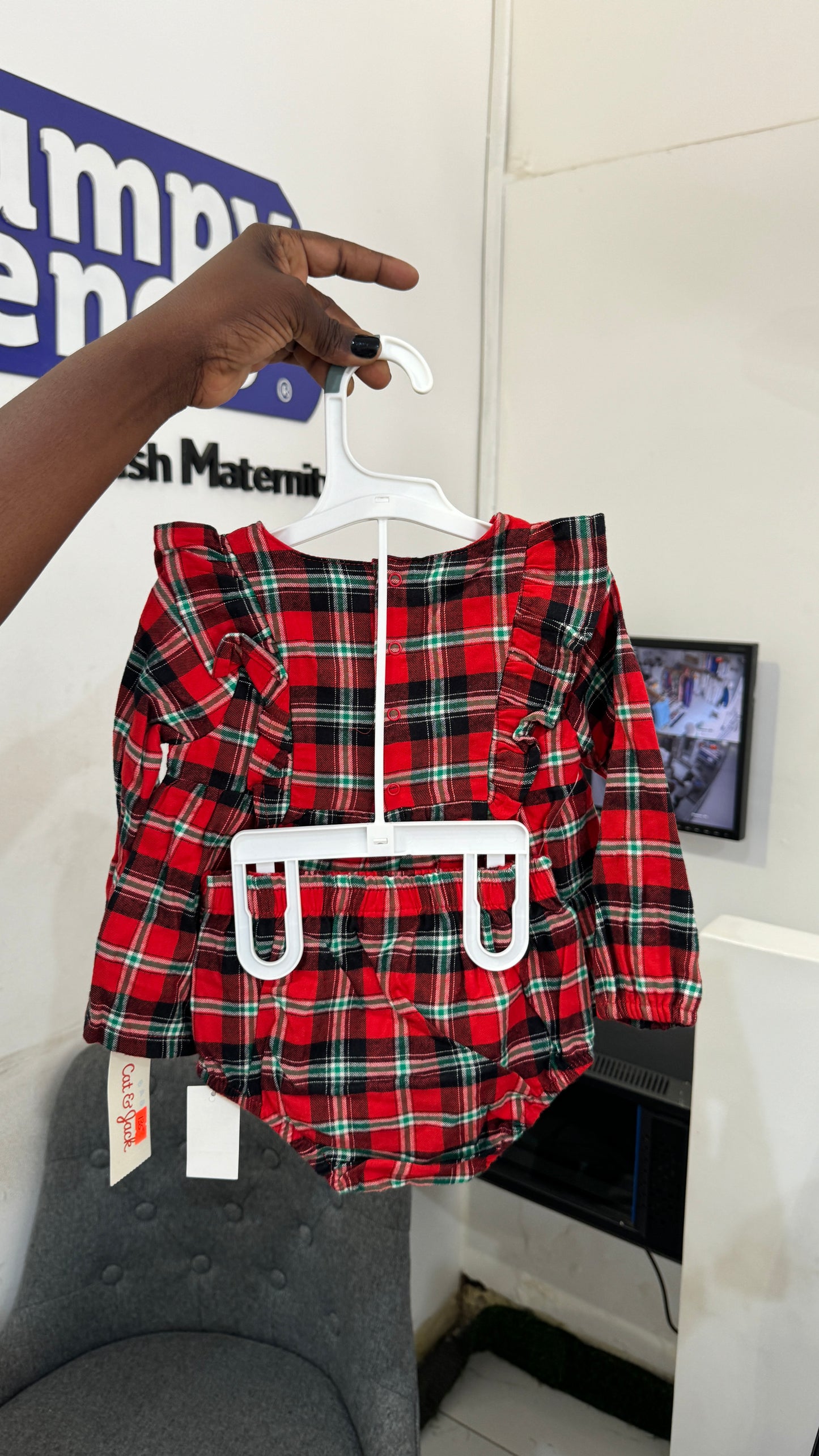 Cat &Jack 2pc Red Plaid Set