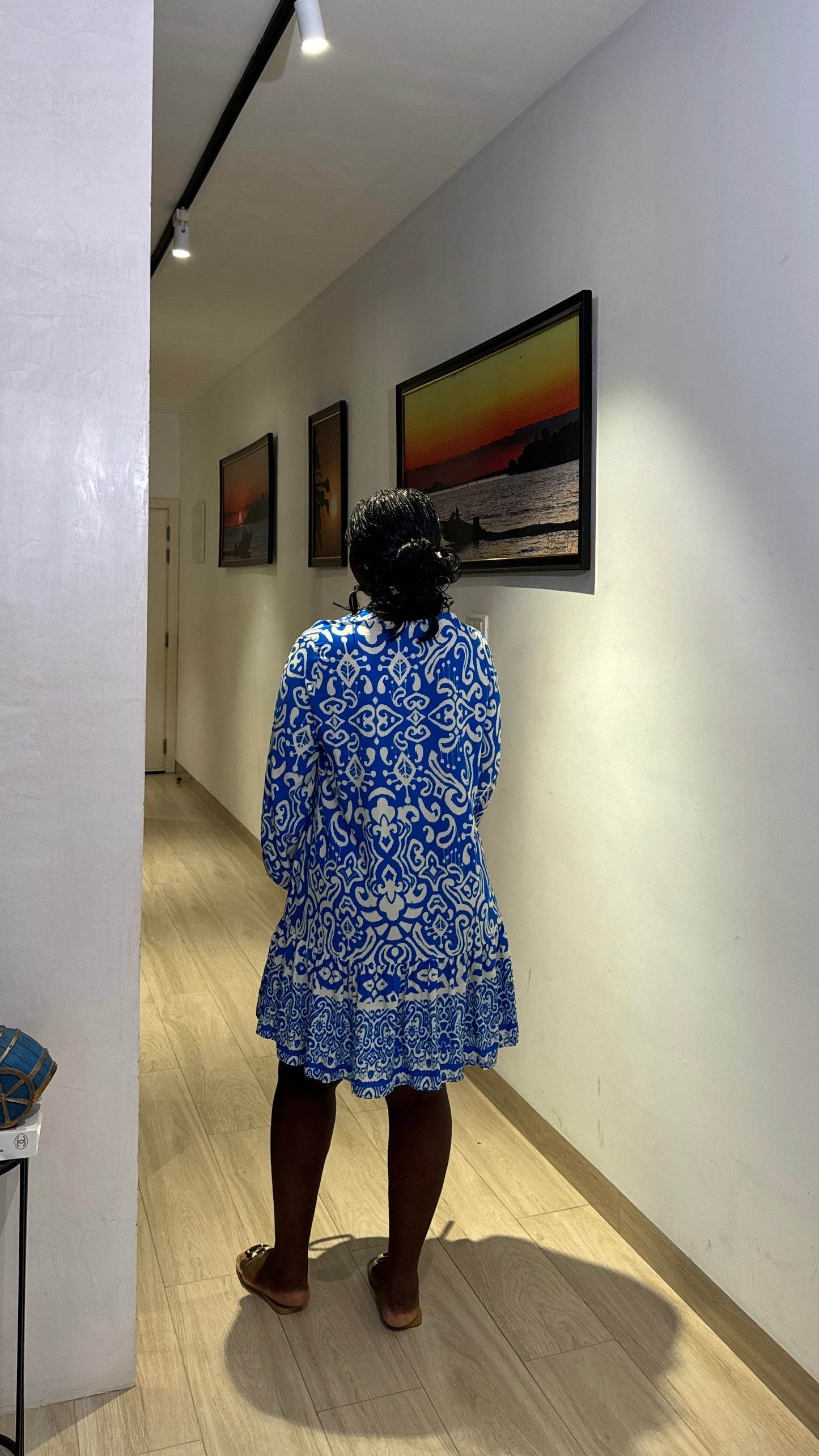 Long Sleeve Button Down Maternity/Nursing Smock Dress For Pregnant Women