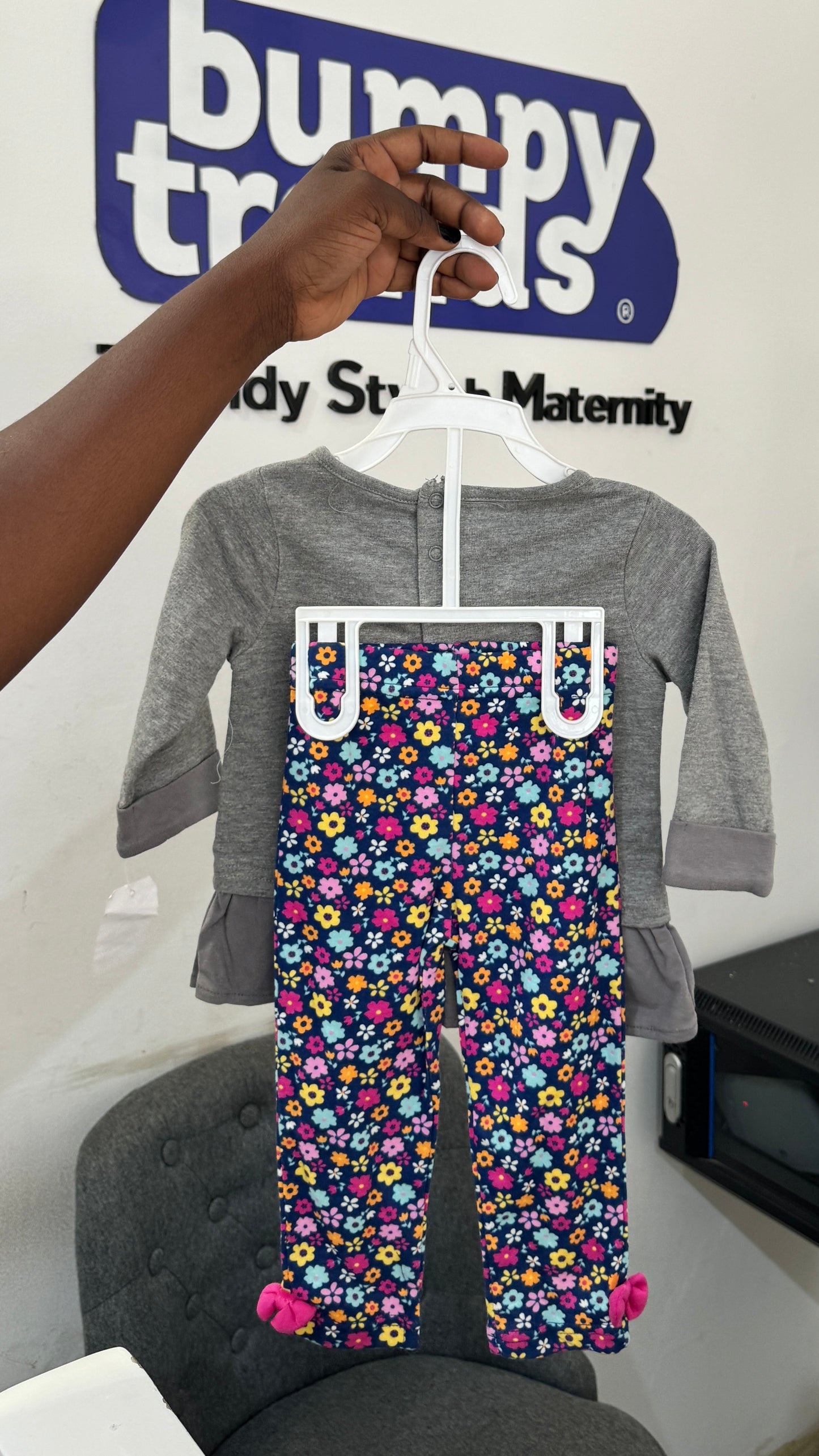 Baby Gear 2 in 1 Gray Top & Leggings Set