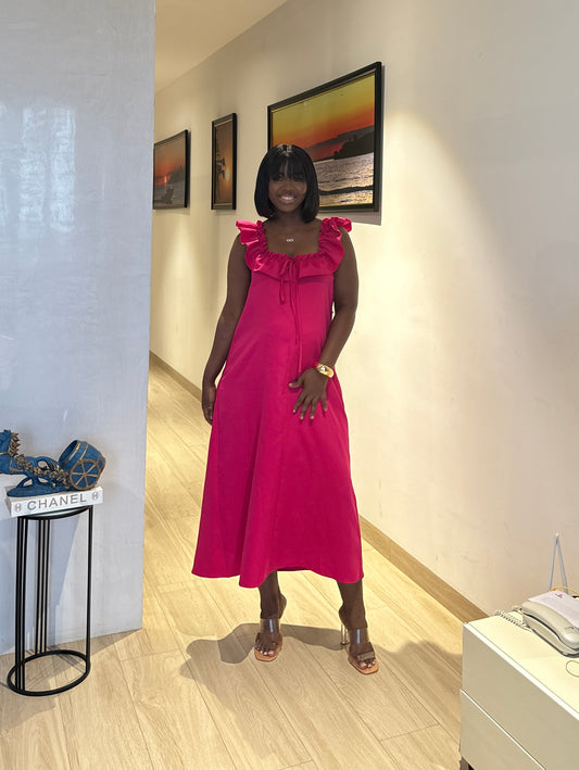 Maternity Frill Sleeve Maternity Square Neck Maxi Dress