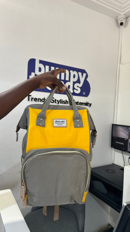 Dokoclub Mystic Yellow and Grey Diaper Backpack