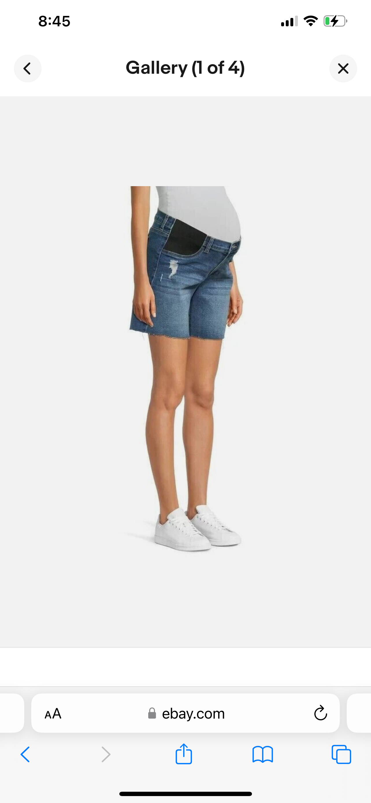 Stretch Side Panel Underbump Raw Hem Blue Shorts