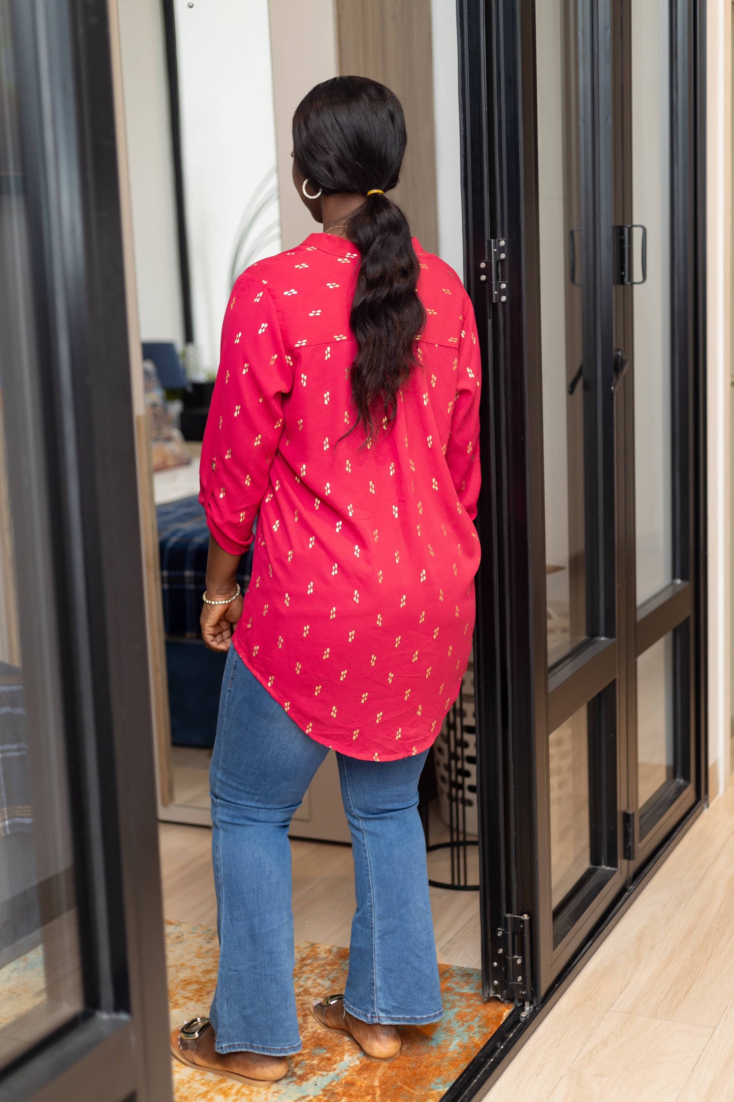 Dark Pink Maternity/Nursing Longline Shirt