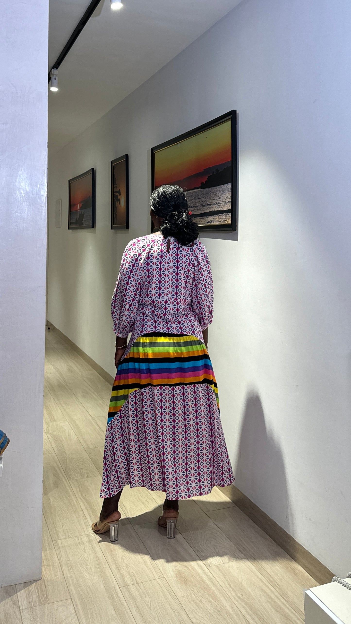 Purple Button Up Maternity & Nursing Empire Waist Bump Dress