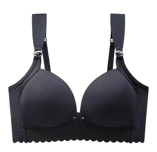 Black Scallop Edge Nursing Bra with Free Extender