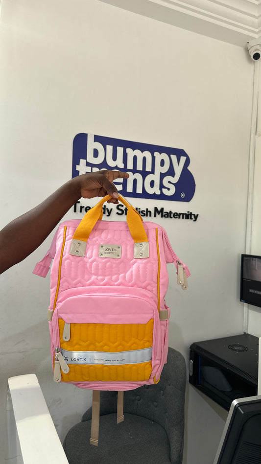Lovtis Pink Diaper Backpack