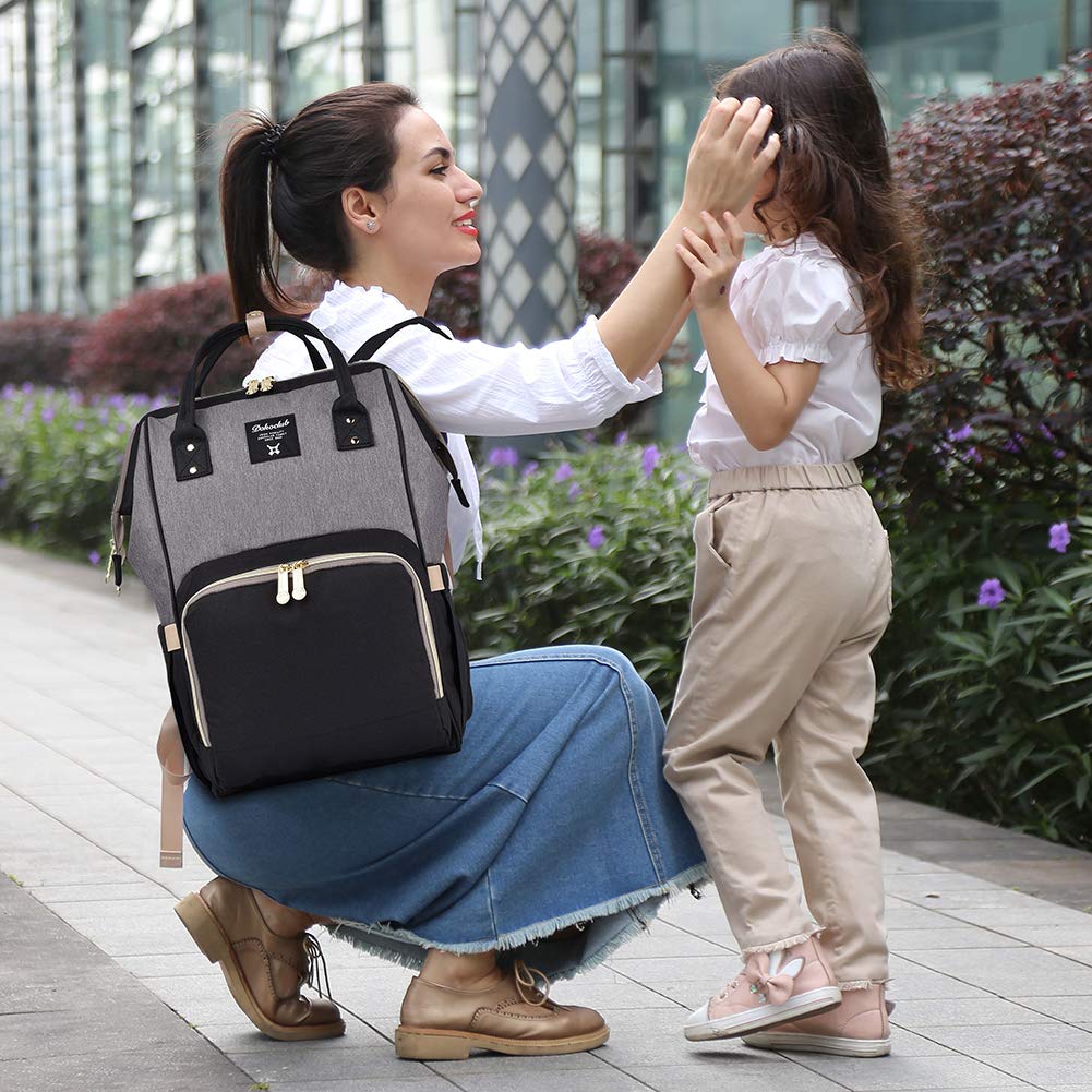 Dokoclub Black and Grey Diaper Backpack