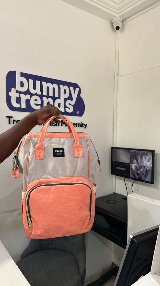 Tim Qi Orange Diaper Backpack