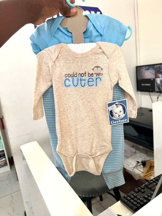 Gerber 3 pack Bodysuit and Pants Set