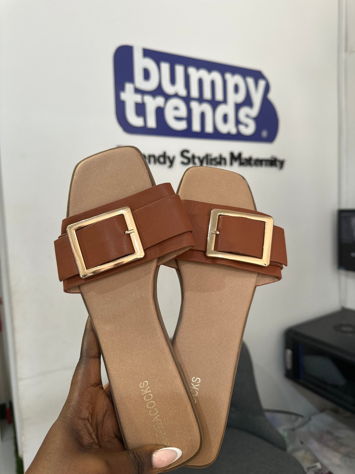 Buckle Strap Slide Sandals