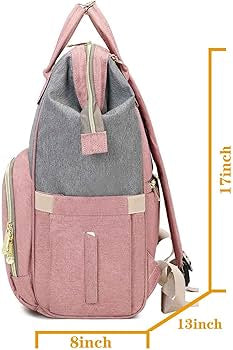 Dokoclub Peach and Grey Diaper Backpack