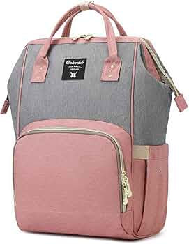 Dokoclub Peach and Grey Diaper Backpack