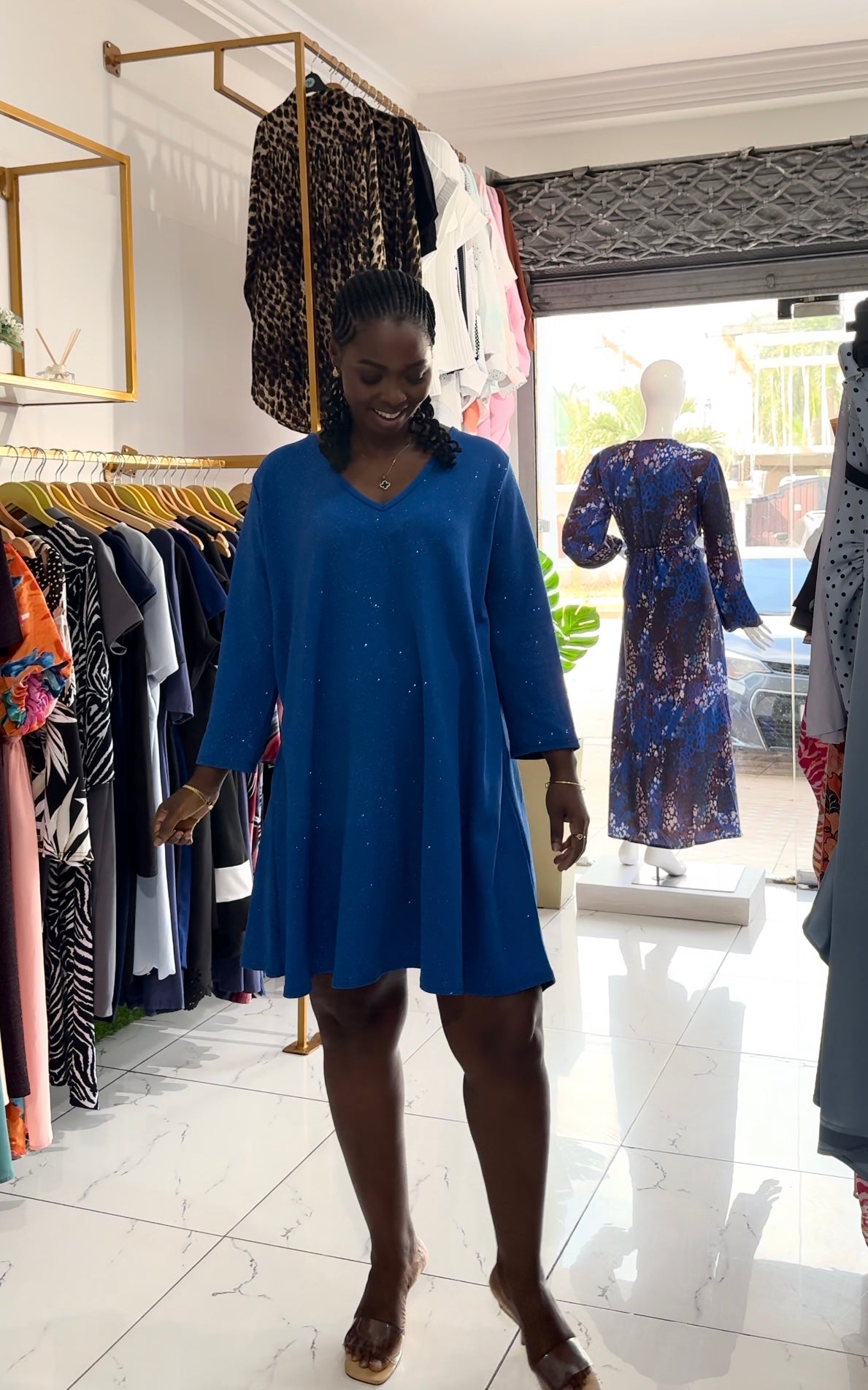 A-Line Plus Size Maternity Glitter Dress